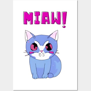 Cat Meow - Cute and Playful Cat Design for Cat Lovers Posters and Art